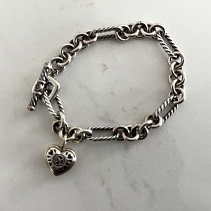 David Yurman Cable Heart Bracelet 7.5”